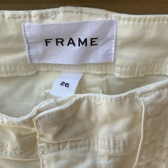 Frame Trapunto Moto Pants with Banded Bottom in Off White Size 26 - Picture 4 of 6